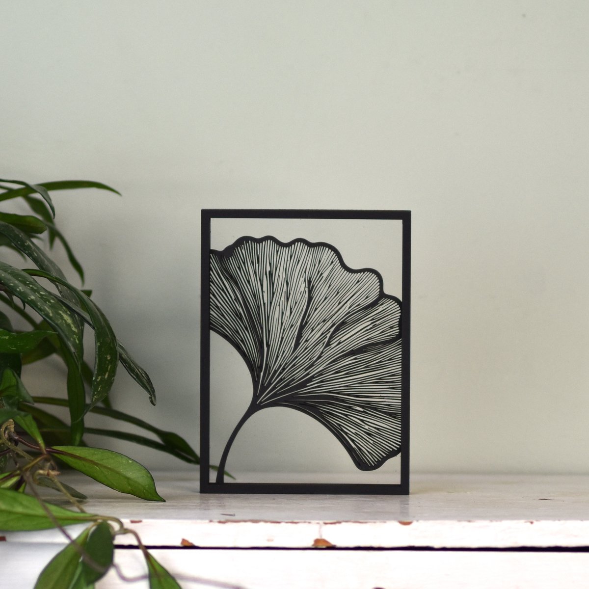 Houten lijstje – Floating Frames – Gingko blad