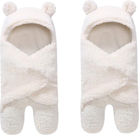 Foto: 2 stuks cartoon baby slaapzak inbakeren pasgeboren slaapzak slaapzak voor baby dikker slaapzak baby ontvangst bunting zak herfst en winter peuter rompers teddy babyslaapzak cr me lente herfst inbakerdoek baby newborn 0 2 mnd