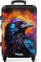 NoBoringSuitcases.com® - Grande valise Corbeau aux graffitis colorés - Bagage - Valise de voyage - Valise chariot - Valises 67cm
