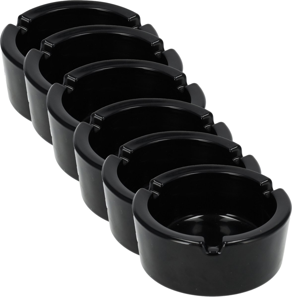 Goedkoopste Asbak Sigaret van Glas | Set van 6 Ronde Asbak voor Binnen & Buiten | Tafelasbak Dia 8.5cm x 3.5cm