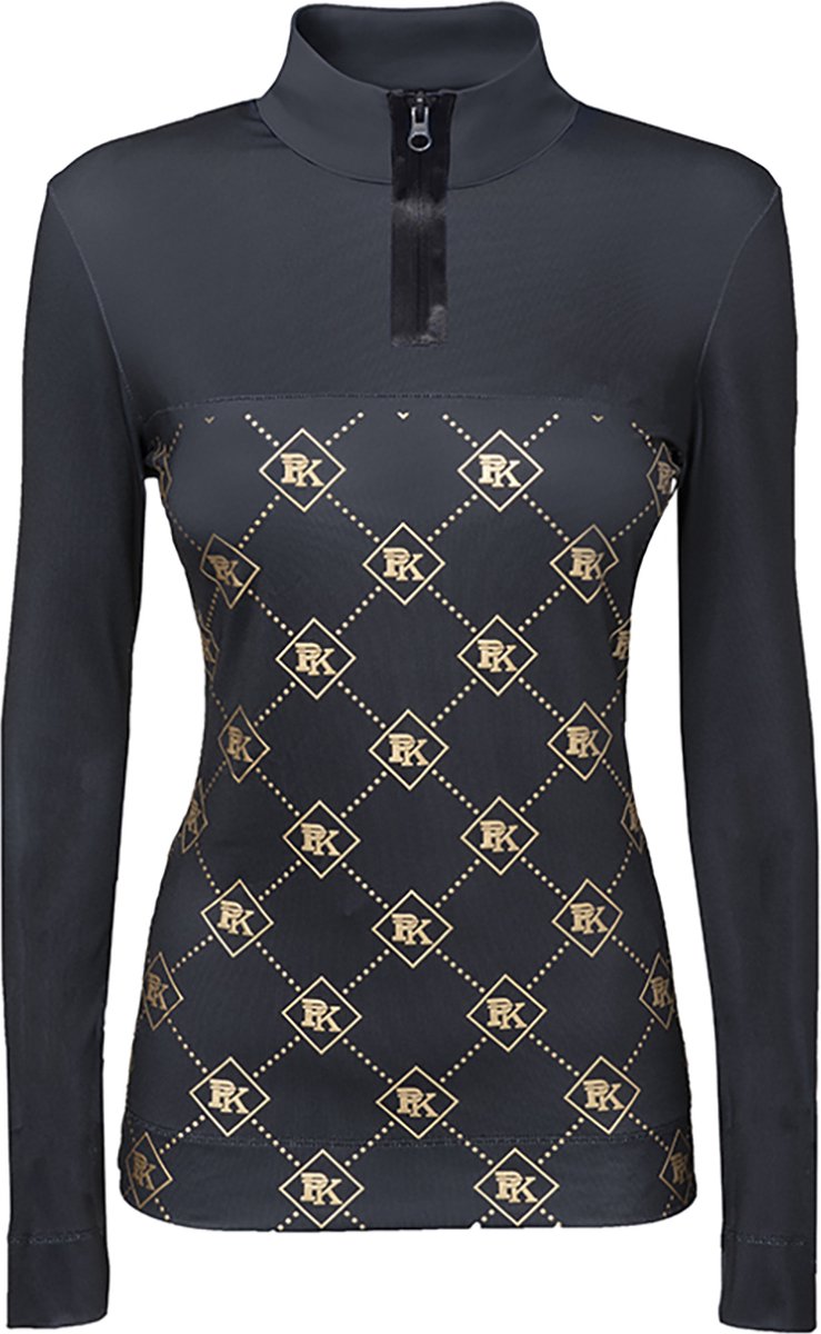 PK International Sportswear Performance Shirt Technisch Shirt Meryl Sneldrogend Hoge kraag met rits One Million Charcoal Donkerblauw /36