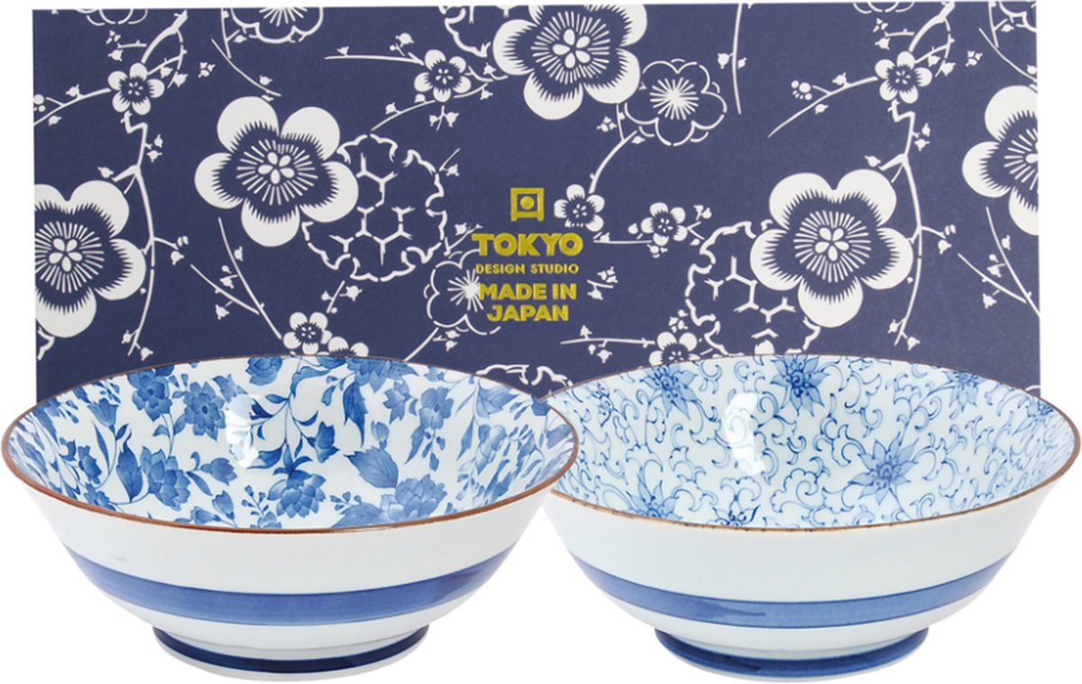 Tokyo Design Studio – Mixed Bowls – Kommenset – 2 Stuk – Geschenkdoos – 19×7.5cm – 1000ml