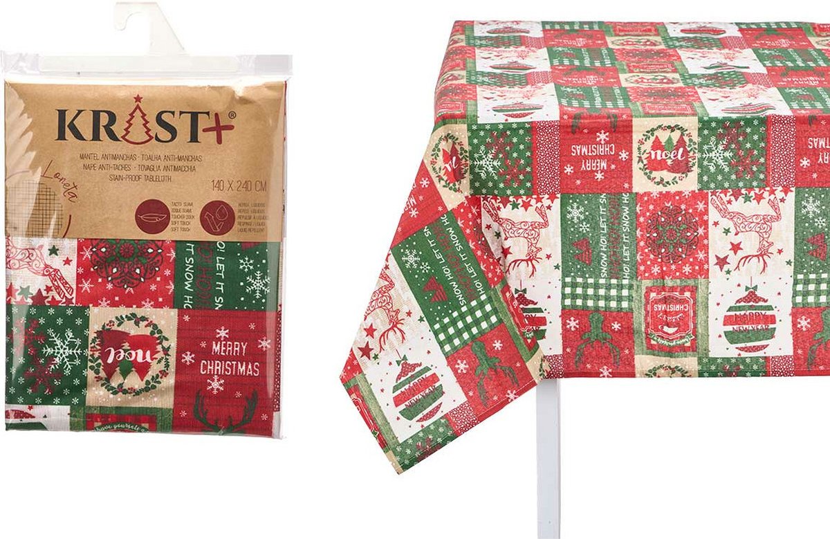 Krist+ kerst tafellaken/tafelkleed - 140 x 240 cm - kerstprint