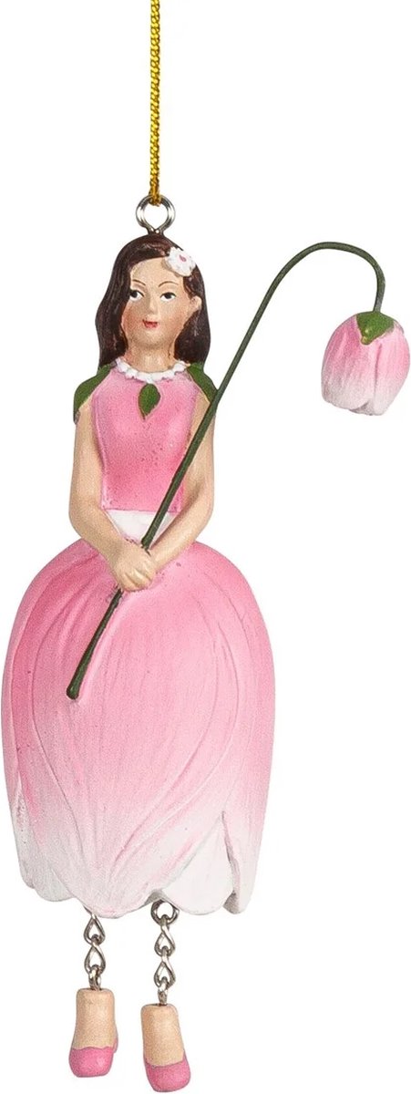 Tulp meisje hangend roze 3,5x3x11cm