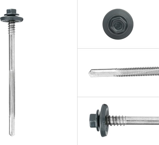 Vis pour panneau sandwich Wovar Galvanisé | Anthracite | 5,5 x 100 mm | Carton 100 pièces