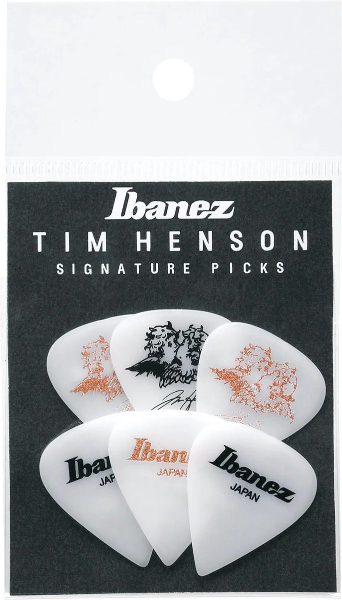 Ibanez P1000TH‑C1 Tim Henson Signature Picks – 1.11 mm – 6‑Pack – Polyacetal Teardrop Plectrums