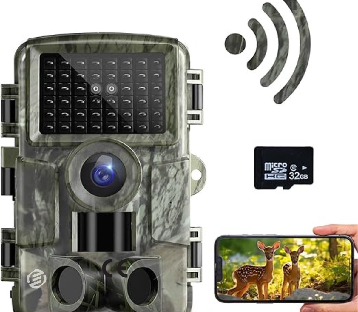Equivera Wildcamera voor Buiten - Wildcamera met Nachtzicht - WiFi - Hoge Resolutie - Waterdicht - Wild Camera - Premium