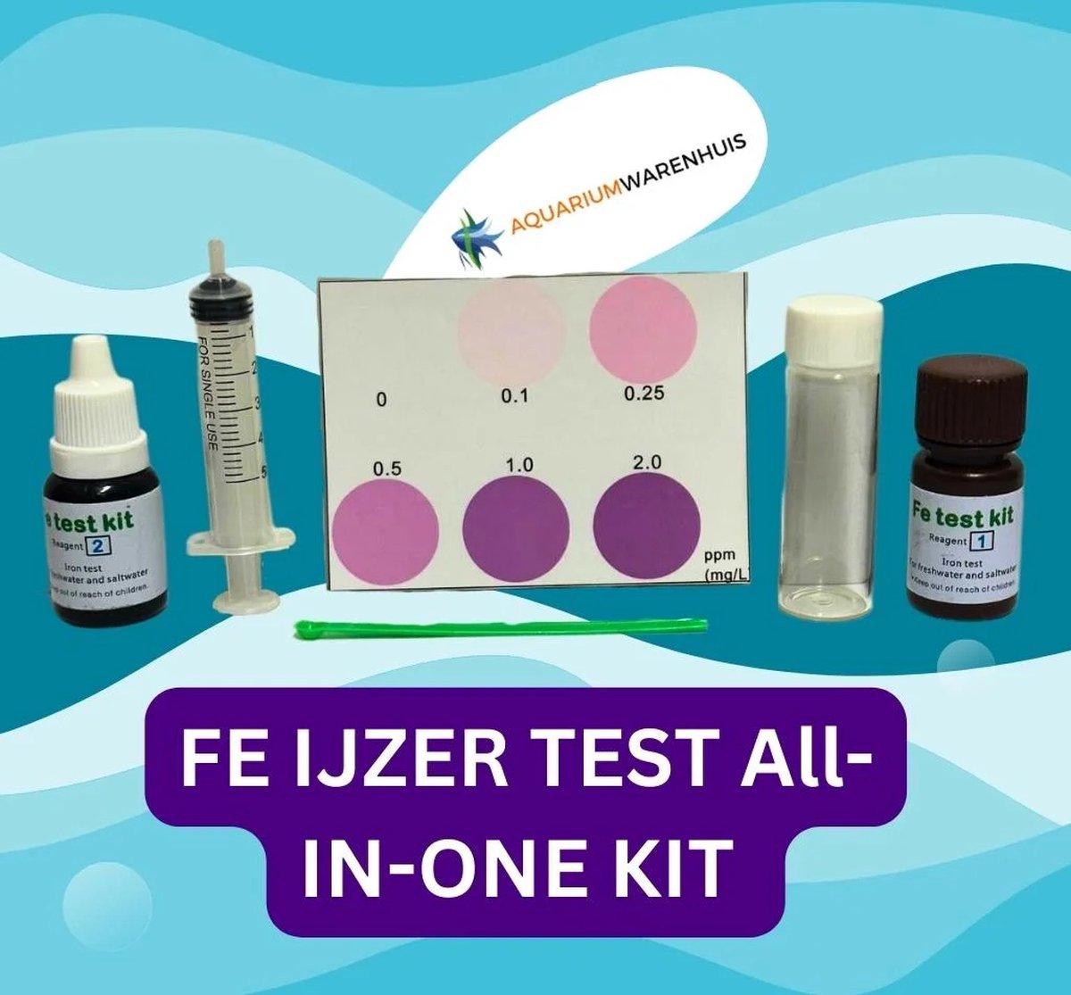 AquaCheck FE Druppeltest ijzergehalte - Meet accuraat het FE ijzergehalte - Snel resultaat
