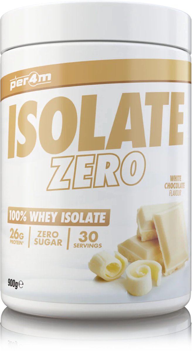 Goedkoopste Per4m - ISOLATE ZERO 900g - White Chocolate - Whey Isolate - Whey Protein - Whey Protein Isolate - Whey - Eiwitpoeder - Eiwitshakes - Eiwitshake - Proteine poeder - Proteine - Protein