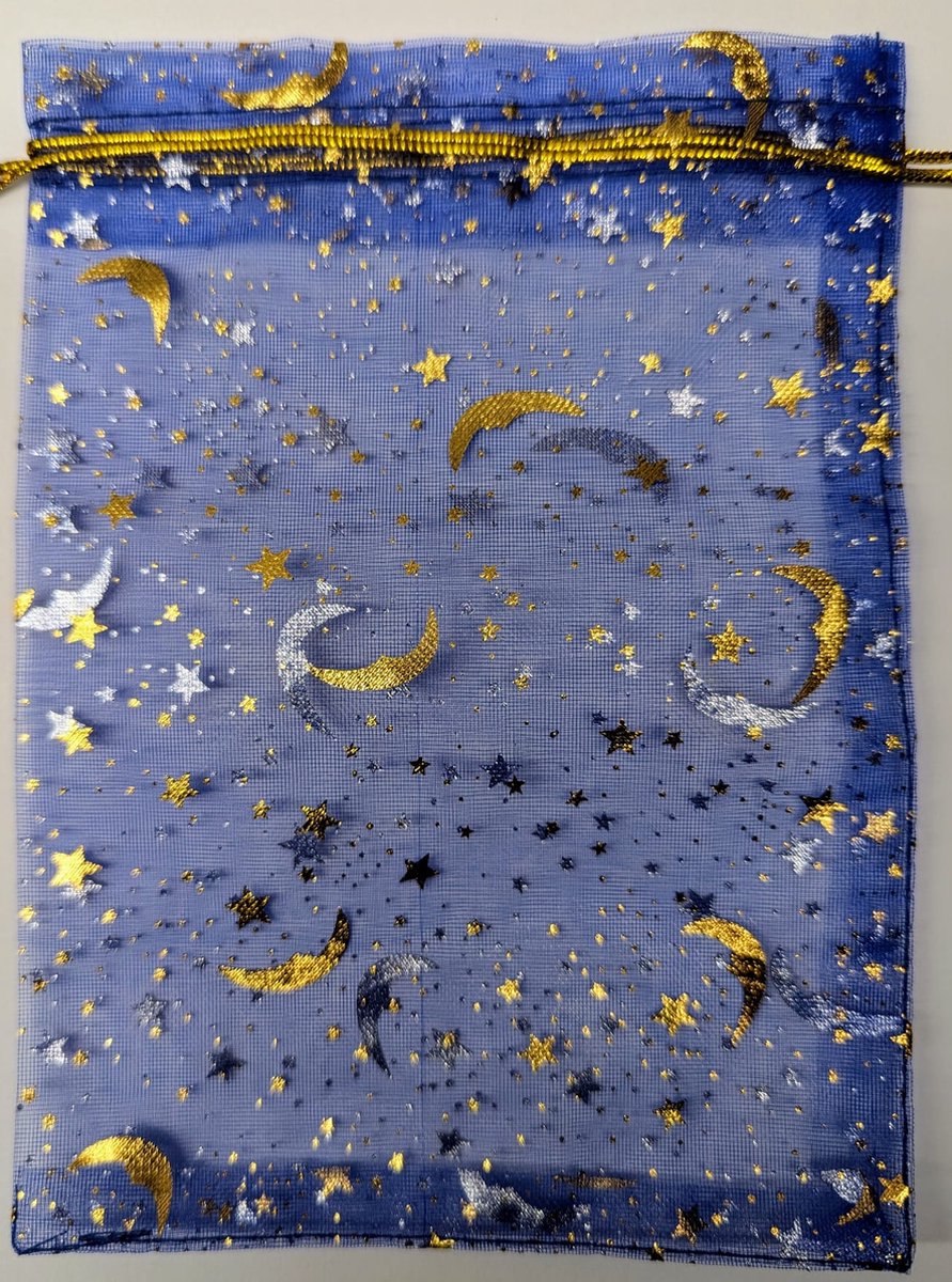 Organza zakjes - Mooi - 9 x 12 cm - 20 stuks – Prachtig – Delicaat – Snoep – Sieraden – Kleine cadeautjes – Decoratie – Feesten – Geschenkjes – BLAUW MET STERREN - R 9x12
