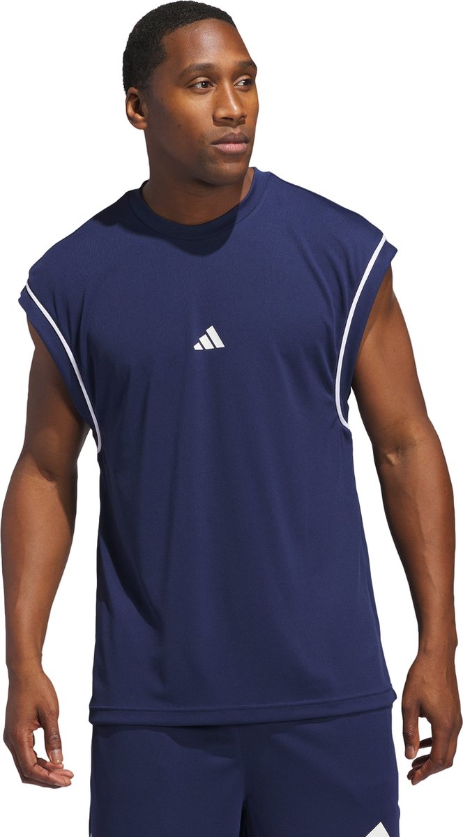 Adidas Performance Adidas Basketball All-World Mouwloze Tanktop Heren Blauw