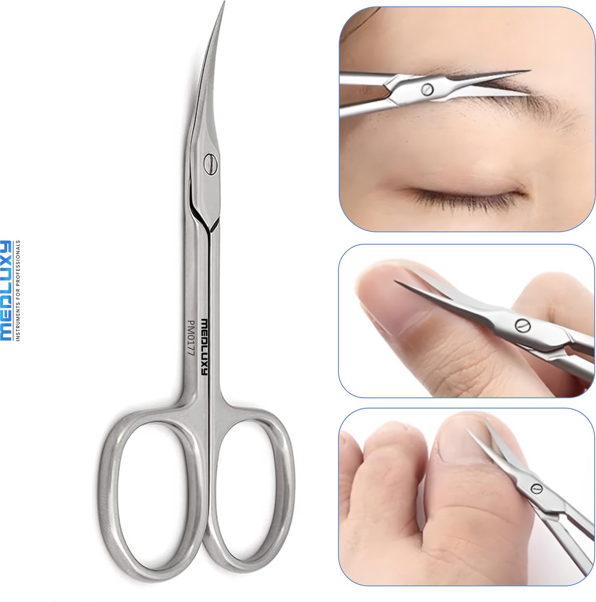 Goedkoopste MEDLUXY® - Nagelriemschaar (huid- en vellenschaartje) - Gebogen - Spits / Scherp punt - 10 cm - PM0177 (Nagelriemknipper , Cuticle Cutter , verwijderen van nagelriemen