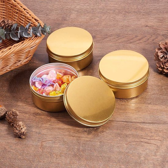 JOIKIT 24 stuks 100 ml aluminium blikjes met deksels, 93 ml zilveren aluminium blikken potten, ronde lege aluminium containers met schroefdeksel voor lippenbalsem, crème, mini-kaarsen