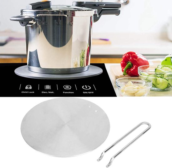 6.3 Inch Warmteverspreider Plaat, Grouarty Roestvrij Staal Koken Inductie Adapter Simmer Plate voor Elektrische Gas Glas Kookplaat Kookplaat Ring, Inductie Kookplaat Converter Plaat met Handvat