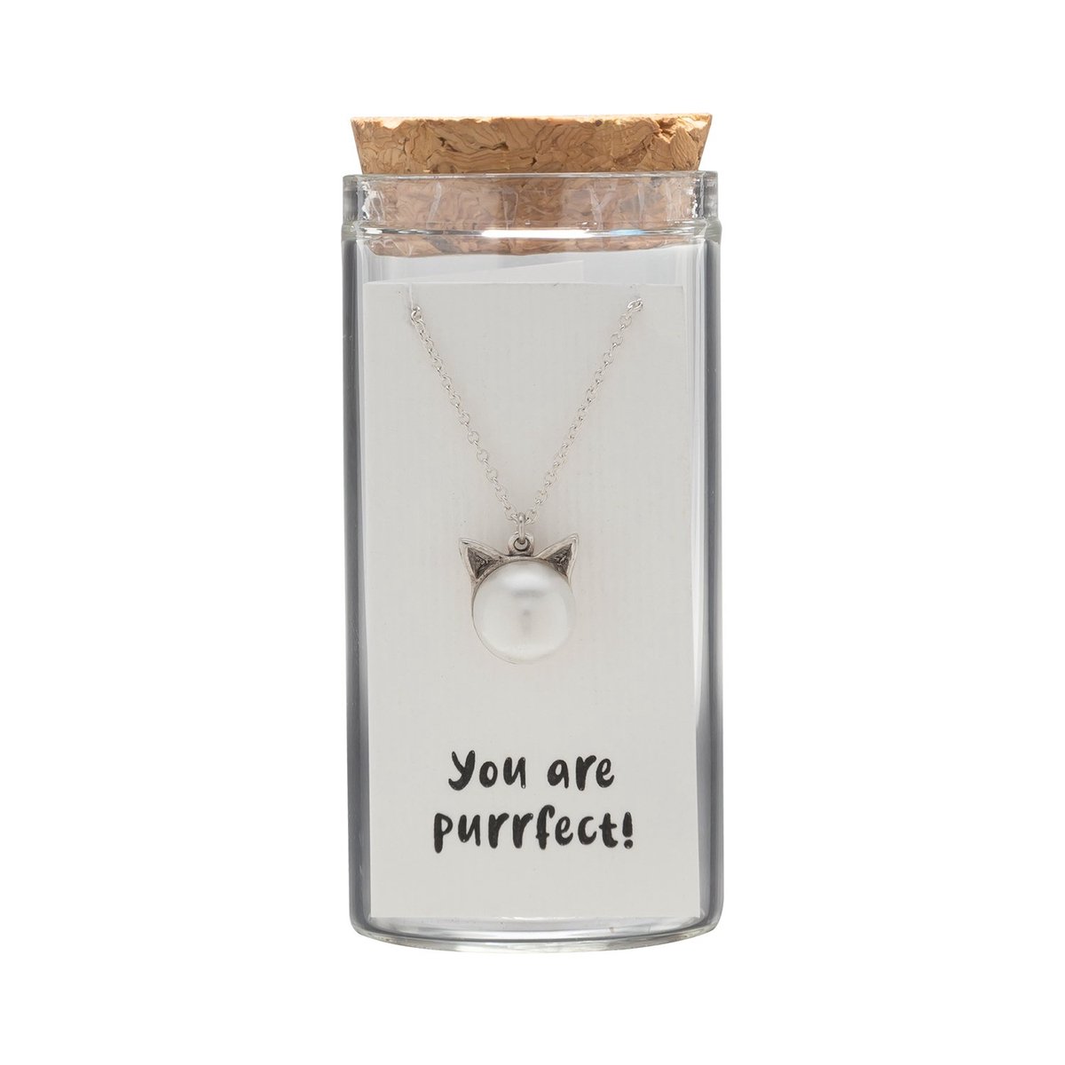 WeLoveSilver - zilveren ketting - parelhanger - kattenoortjes
