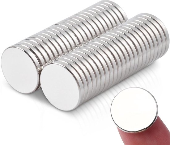60 stuks magneten, sterk, 15 x 2 mm, neodymium-magneten, extra sterk, grote ronde sterke magneten voor koelkast, magneetbord, whiteboard, kantoor, knutselen
