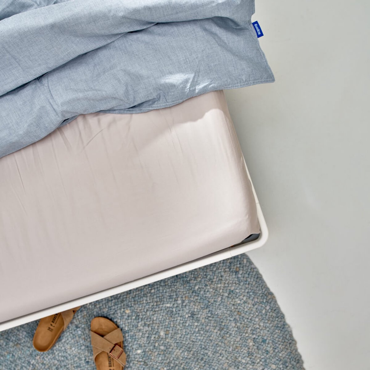 Auping Satin 300 fitted sheet for topper - 90 x 200 cm - Taupe - Cotton
