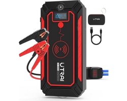 Multifunctionele Jumpstarter – Voor Auto – Startbooster – Voor Diesels – 12V Accubooster – Draagbaar – Draadloze Oplader – Zwart/Rood