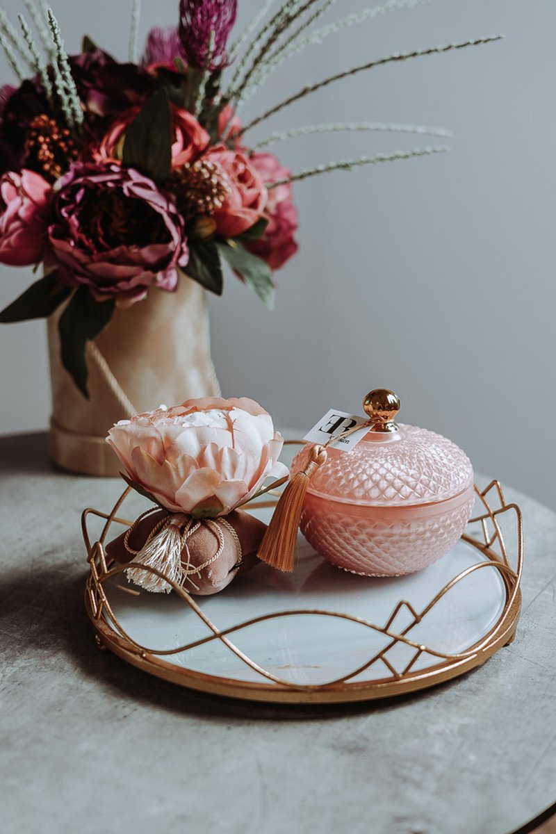 Geurkaars Rond Rose 340 ml - Inspired by Oud Wood
