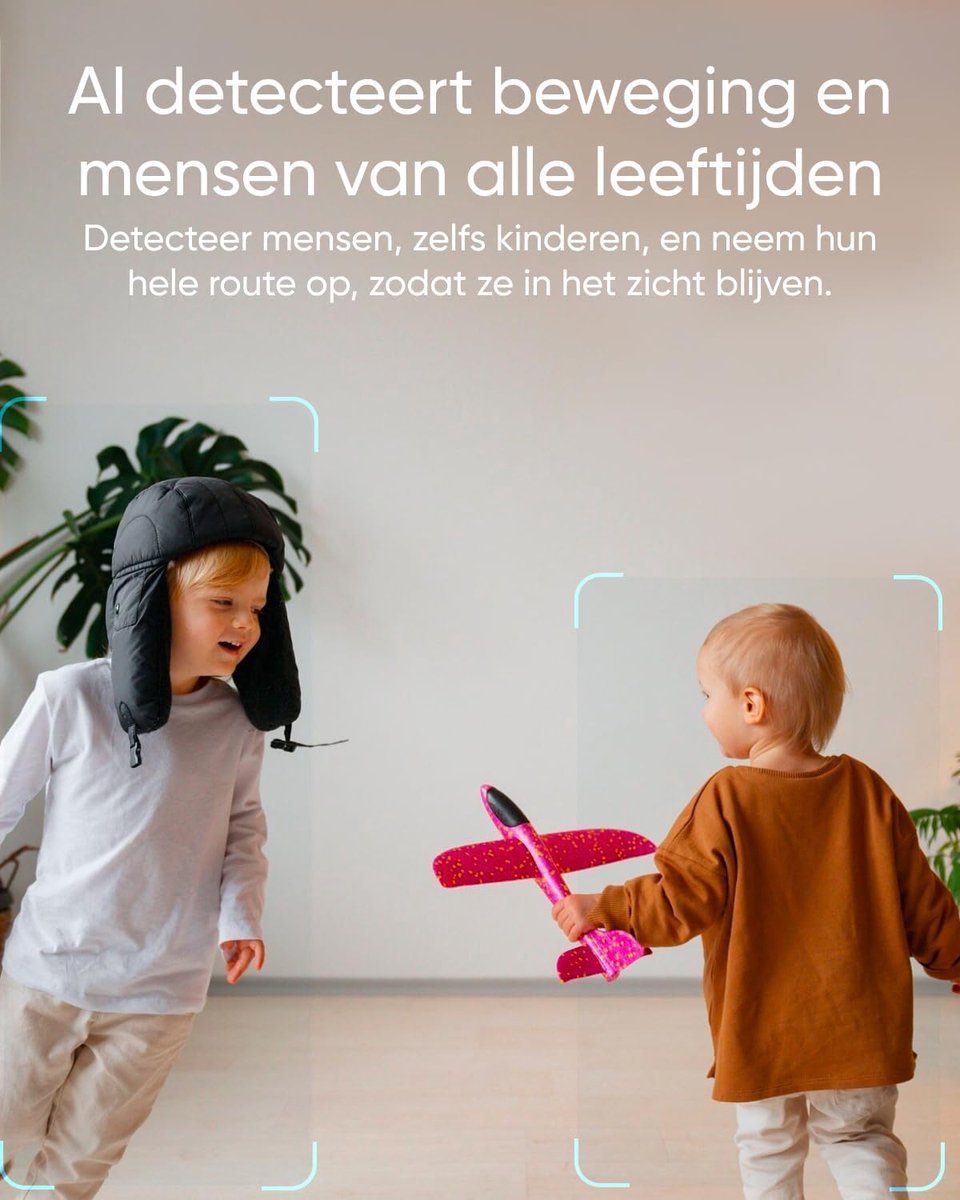 Afbeelding 2 van eufy Security C210 Binnencamera – Indoorcam - Huisdiercamera met app - Petcam - 1080p HD-resolutie, 360° pan en tilt, AI-gebaseerde bewegings- en persoonsdetectie, compatibel met Alexa en Google Assistant