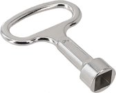 Sleutel - Sleutel voor kraan - 8x8 mm- RVS - Vierhoekig - Loodgieter sleutel - Radiator Sleutel - Chroom Buitenkraan sleutel - Tapkranen