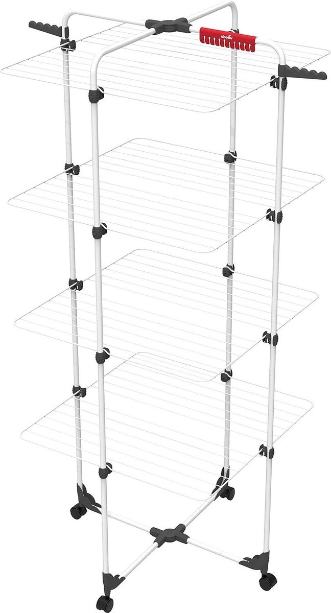 Goedkoopste Wasrek met Mixer 4 toren - droogrek voor 4 wasbeurten - Flex-scharnier - 164 m hoogte - 40 m linnenlengte - staal eco-verpakking