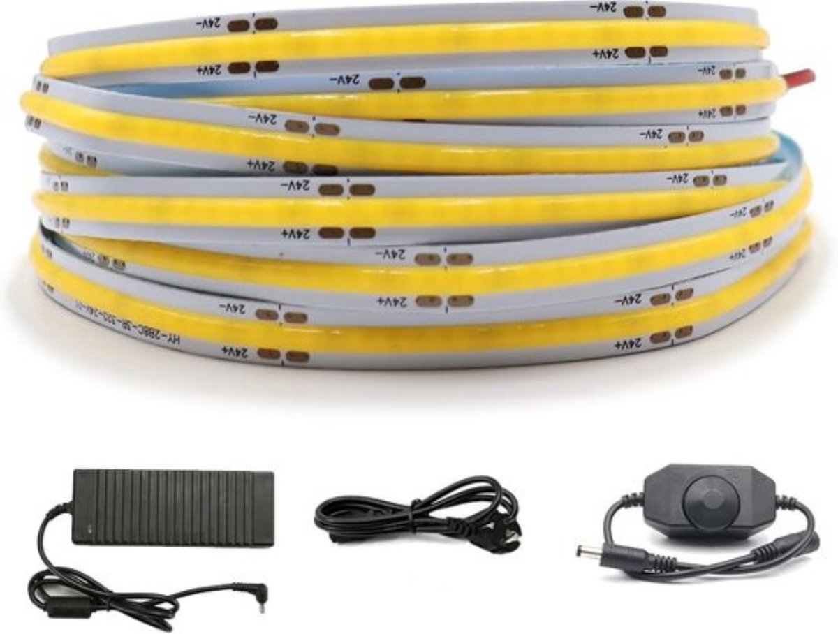 Flexibele LED Achtergrondverlichting - Sfeervolle RGB Stripverlichting voor Slaapkamer en Interieurdecoratie - 3m 24V set (strip + dimmer + adapter)