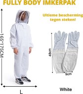 Full Body Imkerpak met Sluier en Handschoenen - Maximale Bescherming Tegen Insecten Steken - Variant: L