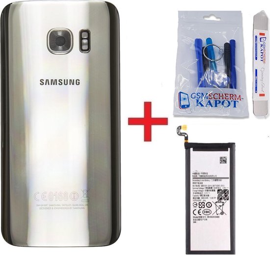 Pour Samsung Galaxy S7 Edge coque arrière + batterie-argent | bol