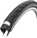 Zwarte Schwalbe Delta Cruiser Plus fietsband met grof profiel, dwarsdoorsnede toont binnenwerk.