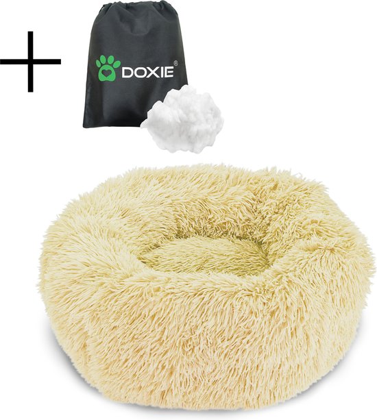 Doxie® Hondenmand – Kattenmand – ⌀ 100 cm – Met Afneembare Hoesje – Beige