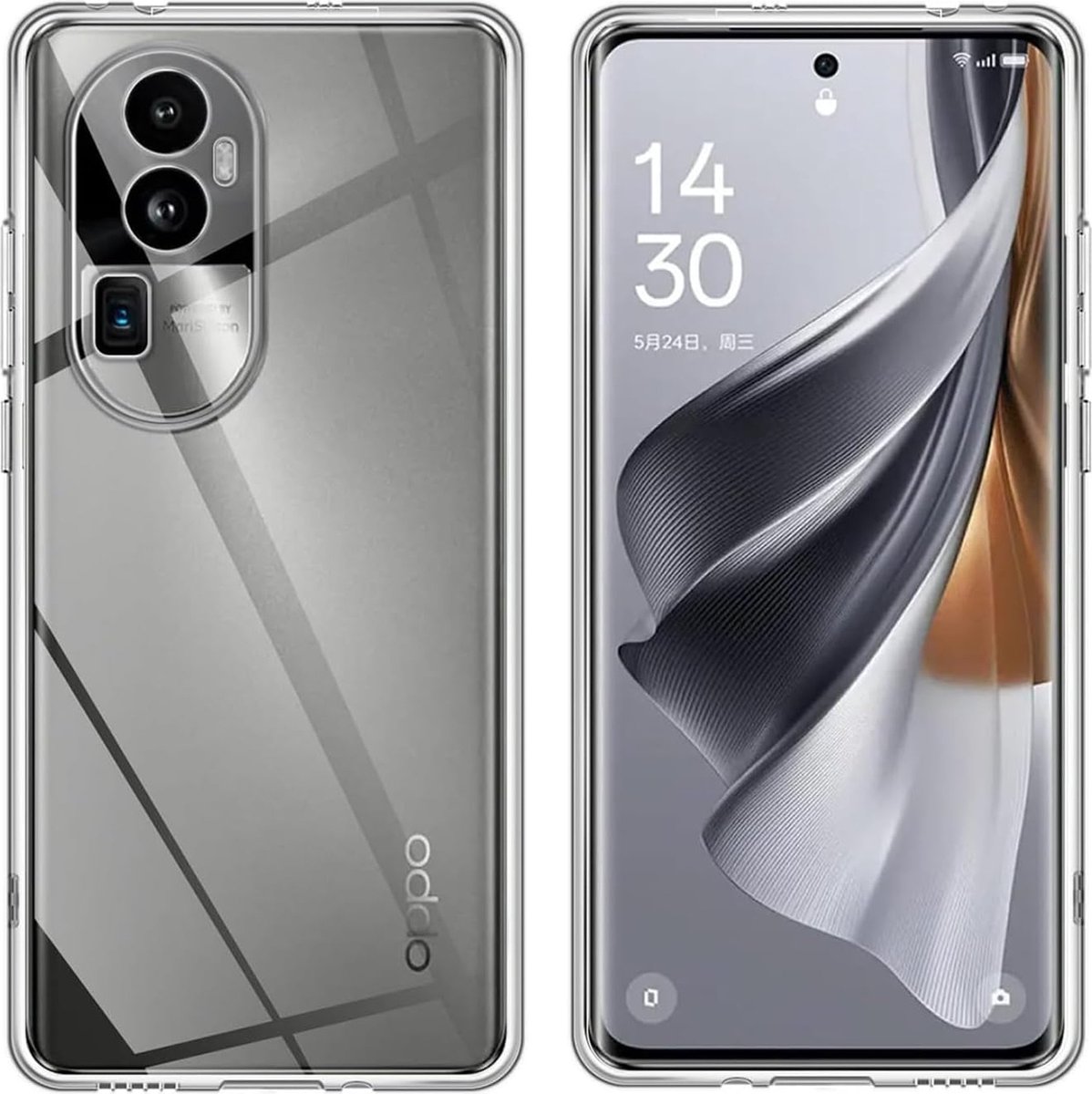 Backcover hoesje Geschikt voor: OPPO Reno 10 5G - Silicone hoes - Transparant
