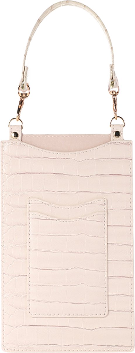 Stravo Kleine Telefoontas Mobiele Telefoon Portemonnee Portemonnee met Creditcardvakken voor Vrouwen - Stone 3# - Wit - Meisjes Mini Handtas Steen Getextureerde Leren Telefoontas voor iPhone/Samsung/Huawei/Google/etc Telefoon binnen 7 Inch