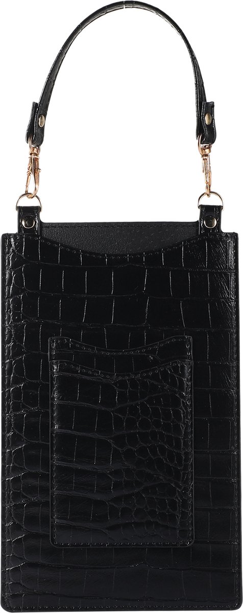 Stravo Kleine Telefoontas Mobiele Telefoon Portemonnee Portemonnee met Creditcardvakken voor Vrouwen - Stone 3# - Zwart - Meisjes Mini Handtas Steen Getextureerde Leren Telefoontas voor iPhone/Samsung/Huawei/Google/etc Telefoon binnen 7 Inch