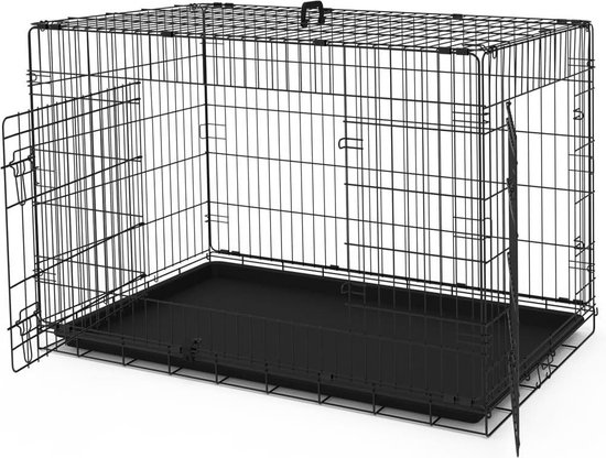 Ellie-Bo Zwarte Standaard Schuine Medium 30 Opvouwbare Hond Kooi/Krat