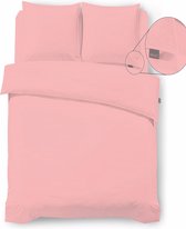 Isleep Housse de couette Percale - Simple - 140x200/220 cm - Rose