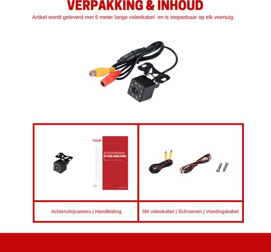 Cartronix RV-310 PRO Achteruitrijcamera - Universeel - 8 LED - Nachtzicht van Cartronix — afbeelding 3