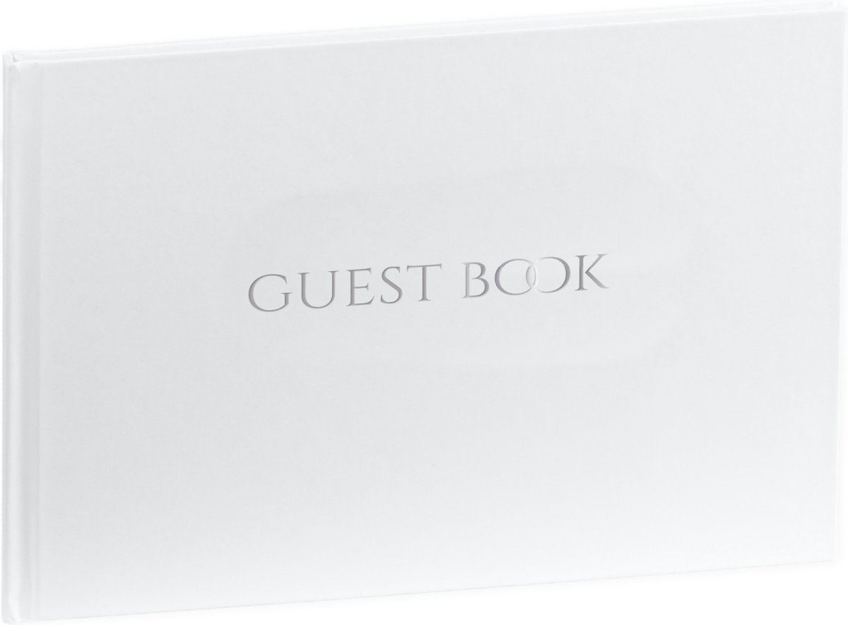 SecaDesign Gastenboek - GUEST BOOK - A4 formaat - wit / zilver - receptieboek bruiloft