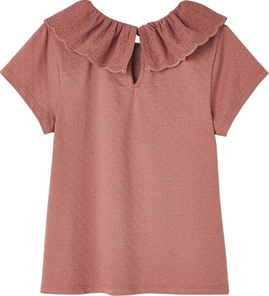 Vertbaudet T-shirt à collerette en broderie anglaise fille