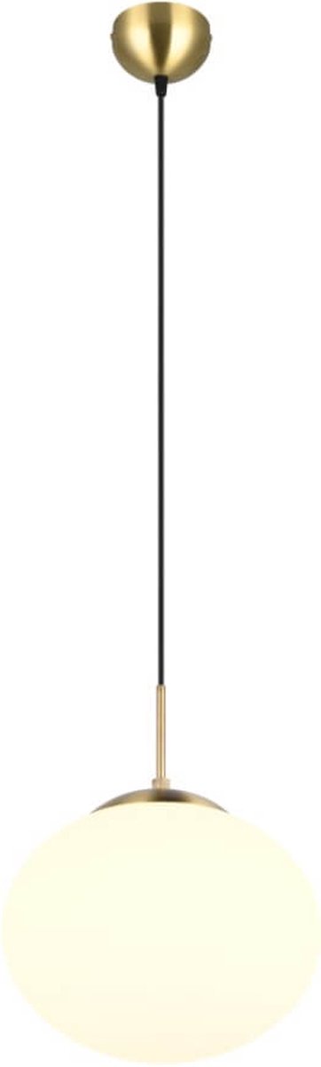 Ovale hanglamp Fomento Ø 30cm - messing met wit glas - 363100108