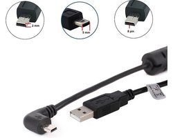OneOne 1,4m USB kabel. Haakse AV / datakabel. Voor enkele camera's als oplaadkabel past op Panasonic Lumix DMC- FS18, FS2, FS20, FS22, FS25, FS28, FS3, FS30, FS33, FS35, FS37, FS42, FS45, FS5, FS50, FS6, FS62, FS7, FS8, FS9, FT10, FT20, DMC-FX77