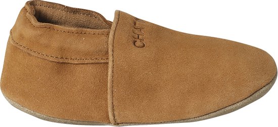 Elastische leren babyschoentjes in soepel leer chocoladebruin
