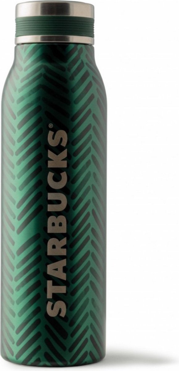 Starbucks Beker Thermos Herringbone Green 15oz Limited Edition Drinkbeker Herbruikbaar Thermosbeker
