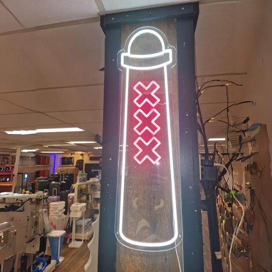 Foto: Amsterdammertje wand neon ledlamp ajax thema lamp amsterdams paaltje kroeglamp mancave