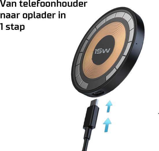 15W Magnetische Draadloze Auto Mount voor iPhone, Sterke Zuignap 15W Magnetische Draadloze Auto Mount voor iPhone, Sterke Zuignap