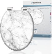 Bol.com SCHÜTTE WC-Bril 80194 MARMOR STONE - MDF-Hout - Soft Close - Verchroomde Scharnieren - Belastbaar tot 175 kg - Decor - 3... aanbieding