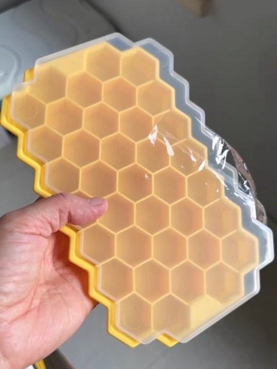 ZYLARO 3-delige siliconen ijsblokjesvorm met deksel