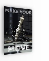Indoorart - Glasschilderij Make Your Move 40x60 CM - Afbeelding op plexiglas - Inclusief montagemateriaal