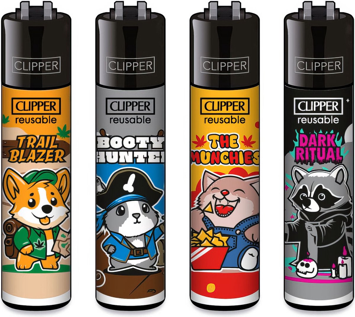 Goedkoopste Clipper Classic Large Aanstekers Trip Buddies (4 Stuks