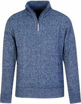 BJØRNSON Lunt Kabel-Gebreide Pullover Heren - Teddy Gevoerd - Maat XL - Donkerblauw